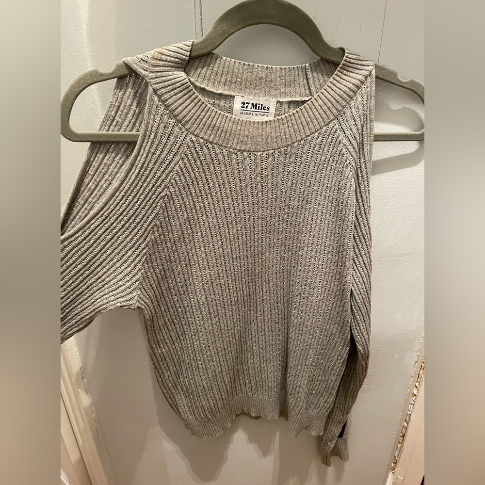 Grey sweater with cutouts
